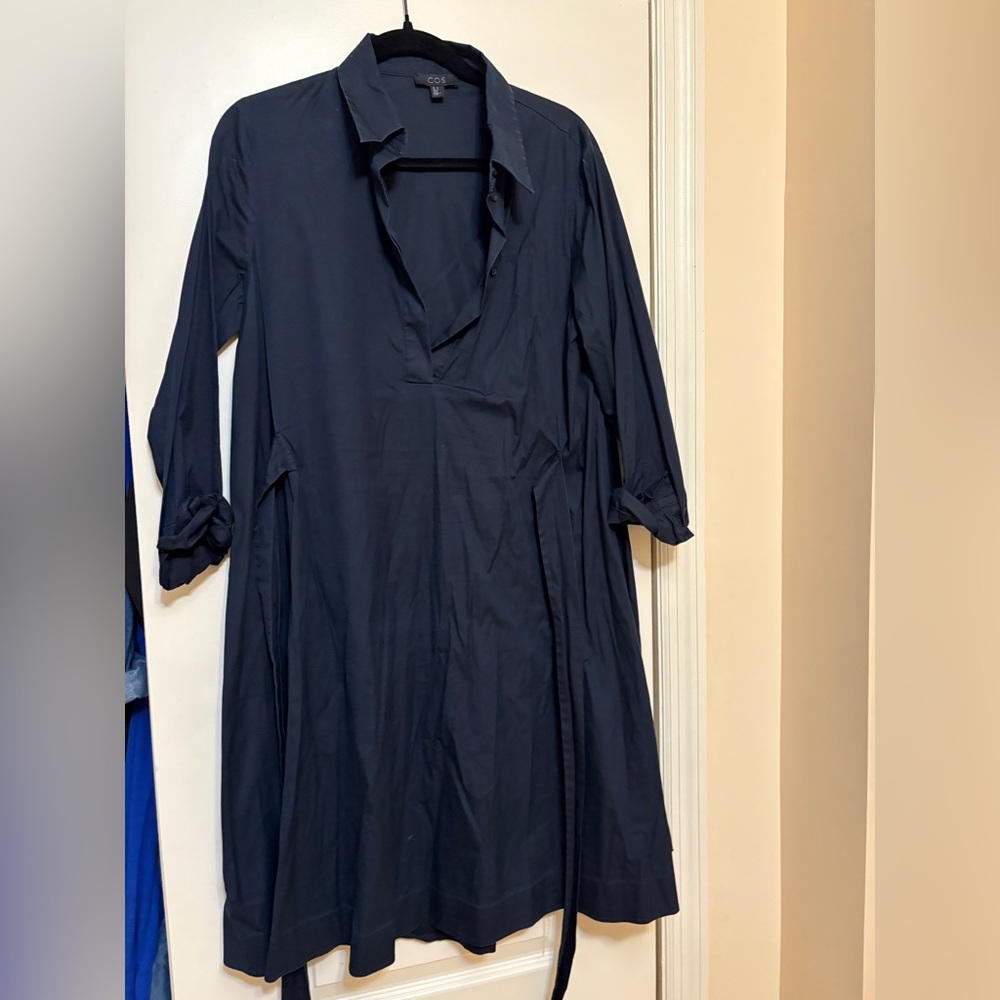COS Dark Blue Long Sleeve Dress